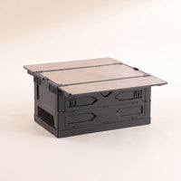 Outdoor Storage Crate with Wood Lid Portable Foldable Bin Stackable Foldable Organizer for Journeyers
