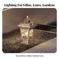 European Design Outdoor Pillar Lantern Waterproof Garden Column Lamp Weather Resistant for Courtyard, Pathway