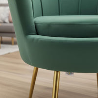 Velvet Armchair Soft Luxury Shell Rear Feature Chair Gold Metal Legs