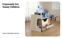 Fully Adjustable children's Posture Correction Chair Ergonomic Design Wooden Cerebral Palsy Chair Solid Wood Construction Toddler Positioning Seat Locking Casters for Physical Therapists, Toddlers, Parents, Indoor, Therapeutic Sessions, Home