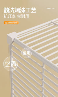 Large Bird Cage for Parrots with Breeding Box, 3-Tier, with Wheels
