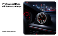 0-100 PSI 52 Mm Oil Pressure Gauge Black Dial 12V Oil Pressure Gauge Silver Bezel Vehicle Instrument Illuminated