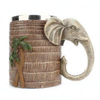 Elephant Cup Food-Grade Stainless Steel Cup Tropical Palm Relief