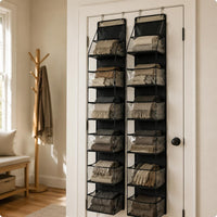 Door Hanging Organizer Bag Reinforced Board over Door Storage Organizer Textile