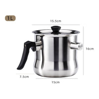 Heat-Resistant Handle Stainless Steel Milk Warmer Multicooktop Compatible Saucepan for Breakfast Making