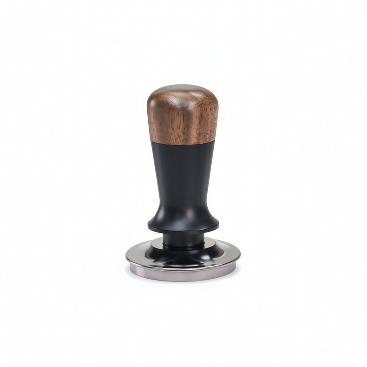 53mm Espresso Tamper with Walnut Wood Top Ergonomic Tamper with Flat Base Resistant for Home Baristas
