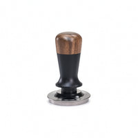 53mm Espresso Tamper with Walnut Wood Top Ergonomic Tamper with Flat Base Resistant for Home Baristas