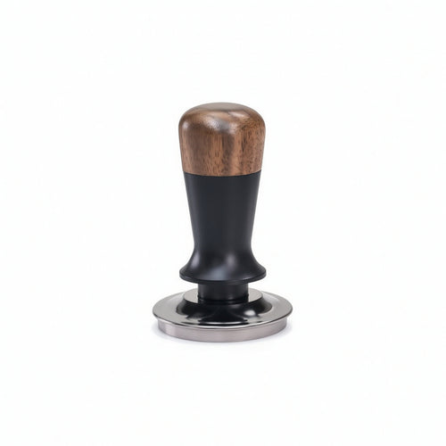53mm Espresso Tamper with Walnut Wood Top Ergonomic Tamper with Flat Base Resistant for Home Baristas