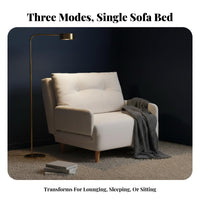 Single Folding Armchair Bed Foldable Folding Single Lounger Space-Saving Adjustable Backrest for Apartment Dwellers, Students