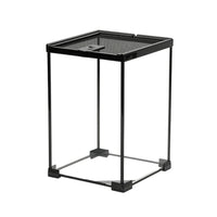 Front-Opening Glass Terrarium Black Habitat Tank Versatile for Desktop, Reptiles