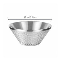 Hammered Stainless Steel Bowl Anti-Scald Stainless Steel Salad Bowl Food Grade Tableware for Camping