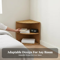 dual-layer Woven Shelf Multifunctional 2-Tier Side Stand space-efficient for Small areas