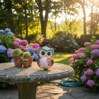 Owl Figurine Small Resin Owl Ornament True for Balcony