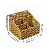 Woven Organizer Basket Desktop Rectangular Organizer Basket Rustic Style