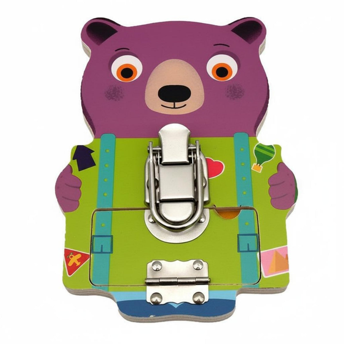 Sturdy Wood Construction Wooden Lock Toy Polished Splinter-Splinter-Resistant Edges Educational Board & Safe Creature Busy Board Portable Design for Daycare