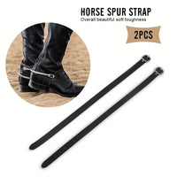Genuine Leather Spur Straps with Metal Buckle, Model 008, for Equestrian Use
