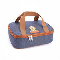 Large Capacity Insulated Lunch Bag Cute Design Lunch Box Bag Multiple Pockets for Students