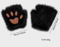 Halloween Cat Fox Plush Mask with Claws and Tail Cosplay Set