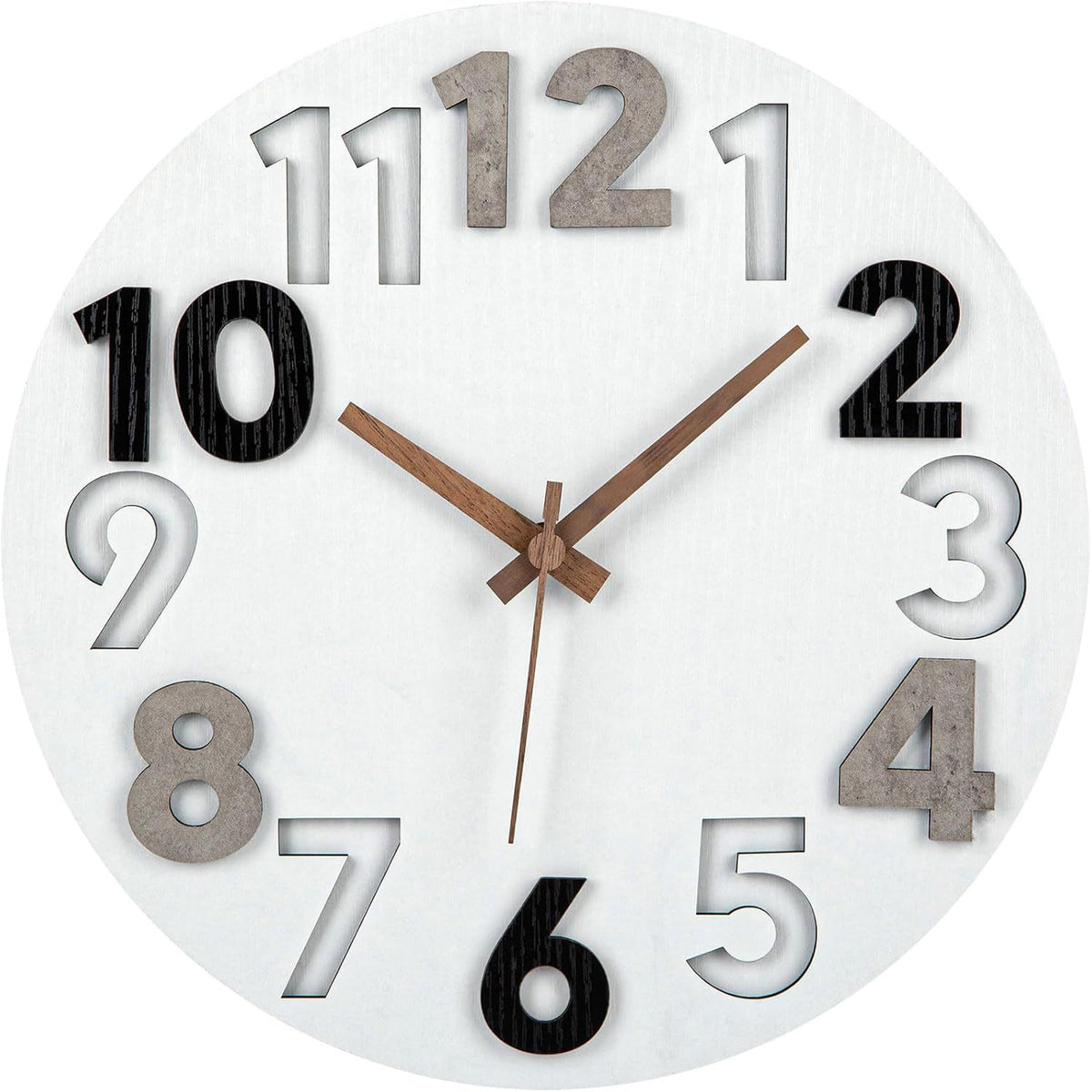 MDF Double-Layer Wall Clock with Silent Quartz Movement