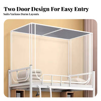 Bunk Bed Net Fully Enclosed Dorm Bed Tent Sturdy Frame for Shared Room