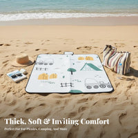 Waterproof Foldable Picnic Mat Moisture-Proof Quilted Cartoon Mat Thickened Outdoor Gear Portable for Picnickers, Families, Camping, Picnics, Beach, Travel
