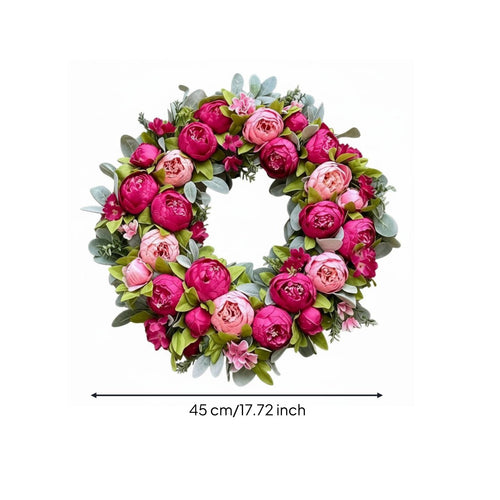 Silk Peony Wreath Easy to Hang Peony Wreath Handmade for Garden Gate