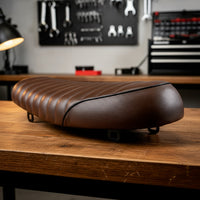 Motorcycle Rear Seat Cushion Vintage Tuck-and-Roll Motorcycle Seat Cafe-Racer Pressure Relief for Custom Builds