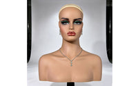 Mannequin Head with Shoulders Professional Female Mannequin Bust Hairpiece Display Head for Salon Owners, Jewelers, Photography Studios