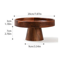 Wooden Cake Stand Artisanal Appearance Wood Cake Effortless to Clean to Clean Pedestal Serving Dish for Afternoon Tea, Bakery