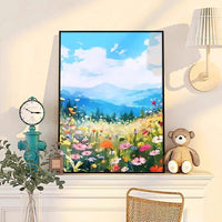 客厅装饰画肌理感挂画花卉沙发后背景画高级感落地画大气玄关壁画