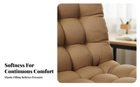 Soft Feel Ergonomic Seat Cushion Multi-Functional High Back Seat Cushion Anti-Slip Design Tufted Rocking Chair Pad With Tie Straps for Students, Seniors, Study Room, Home, Patio