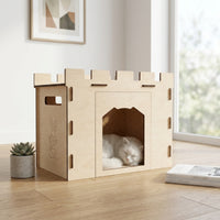 Wooden Pet Castle Flat-Panel Pet Castle  Easy to Assemble Small Animal Hideaway Hut for Small Animals