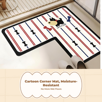 L-Shaped Diatom Mud Bath Mat Non-Slip Quick-Dry Rug