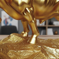 Resin Bull Statue Gift Idea Bull Resin Figurine Creature-Themed for Living Room