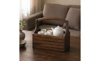Wooden Hand Basket Vintage Design Rustic Wood Basket Decorative for Living Room