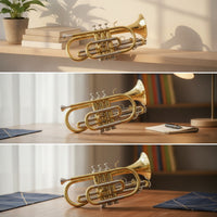 Cornet Kit Compact Cornet with Carrying Case Beginner-Friendly Brass Instrument for Students, Practice