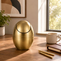 Stainless Steel Trash Can Tabletop Refuse Bin Rust-Resistant Household Container