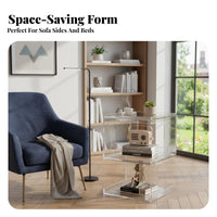 Rippled C-Shaped Table Multi-Functional Household Furniture Modern Aesthetic