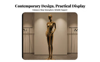 Flat Shoulder Design Full Body Female Mannequin Futuristic Design Electroplated Display Figure Shiny Finish Mannequin for Boutique Owners, Retail Merchandisers, Fashion Designers, Exhibition Room, Trade Exhibition, Photography Studio