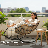 Upholstered Rocking Chair Gentle Rocking Motion Lounge Seating High Spine Support MoGermanrn Aesthetic