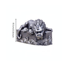 Tabletop Decorative Figurine Textured Surface Dragon Statue Raised Relief Home Decor for Tea Table