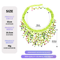 Handwoven Beaded Necklace with Adjustable Vine Design for Women