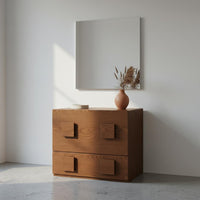 Vintage Chest of Drawers Space Saving Dense Wood Cabinet