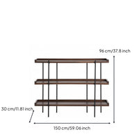 Multi-Tier Open Bookcase Wrought Iron Frame Industrial Design Bookshelf Minimalist Design Industrial Bookshelf for Collectors