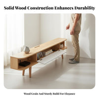 Narrow TV Cabinet Space Saving Minimalist TV Console Sturdy Build Wooden Media Stand with Legs for Small Apartment, Homestay, Bedroom