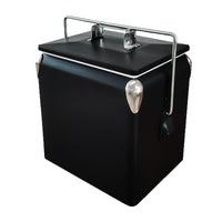 13L Metal Insulated Cooler Box with Handle for Outdoor and Car Use