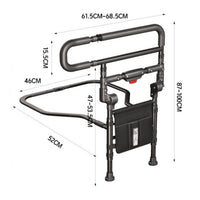 Folding Bed Rail Easy to Install Bed Assist Bar Stable Support for Night Use