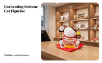 Fortunate Cat Key Bowl Multi-Functional Fortunate Cat Statue with Tray for Shop Owners