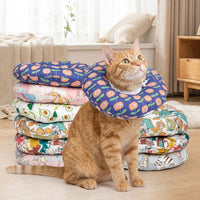 Pet Recovery Neck Cone Textile Ring, Adjustable Cat Recovery with Casual Style, Guarding Neck Recovery for Pets After Surgery