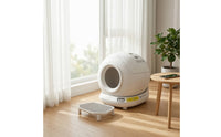 Electric Smart Litter Box with App Control Safe Automatic Cat Litter Box Quiet Pet Supply Washable for Apartment